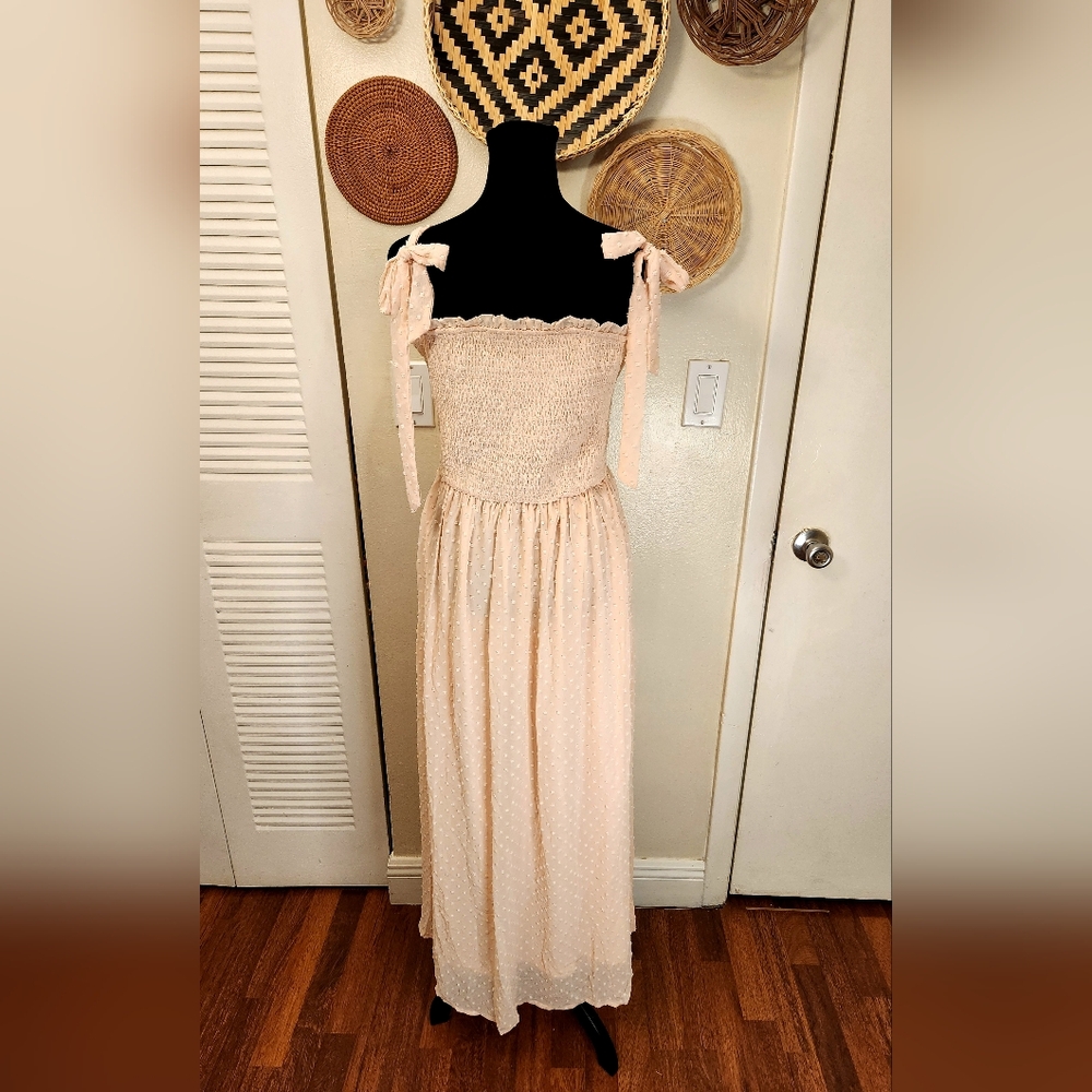 Sleeveless Smocked Maxi Dress With Side Split - Picture 7 of 9